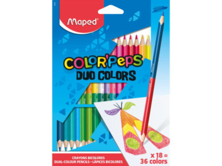 Maped Crayons bicolores COLOR'PEPS DUO, triangulaire, étui