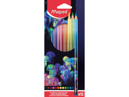 Maped Crayon de couleur DEEPSEA PARADISE, étui carton de 12