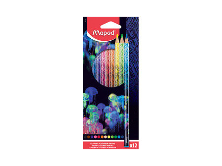 Maped Crayon de couleur DEEPSEA PARADISE, étui carton de 18