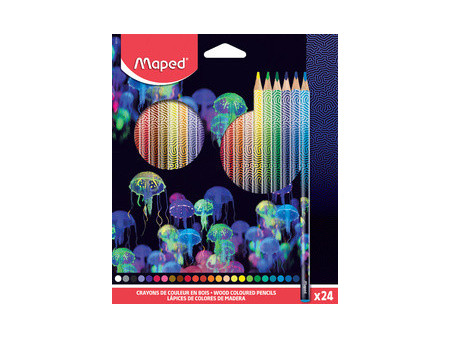 Maped Crayon de couleur DEEPSEA PARADISE, étui carton de 18