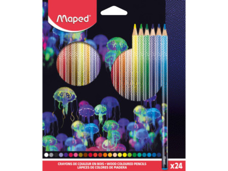 Maped Crayon de couleur DEEPSEA PARADISE, étui carton de 24