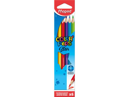Maped Crayon de couleur COLOR'PEPS Star, étui carton de 6