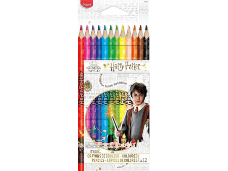 Maped Crayon de couleur triangulaire HARRY POTTER,étui de 12