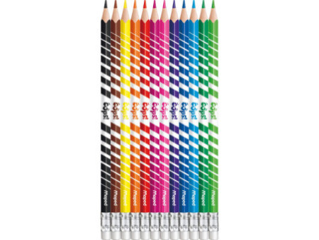 Maped Crayons de couleur COLOR'PEPS, effaçable, étui de 12