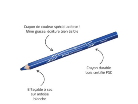 Maped Crayon ardoise Marker'Peps, présentoir de 12, bleu