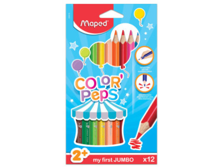Maped my first Crayons de couleur COLOR'PEPS JUMBO, étui 12