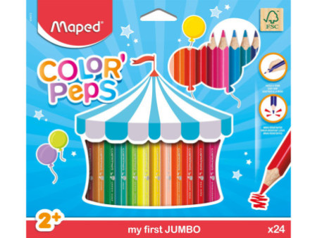 Maped my first Crayons de couleur COLOR'PEPS Jumbo, étui 24