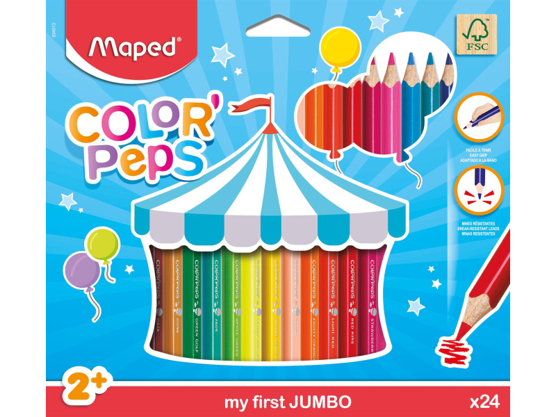 Maped my first Crayons de couleur COLOR'PEPS Jumbo, étui 24