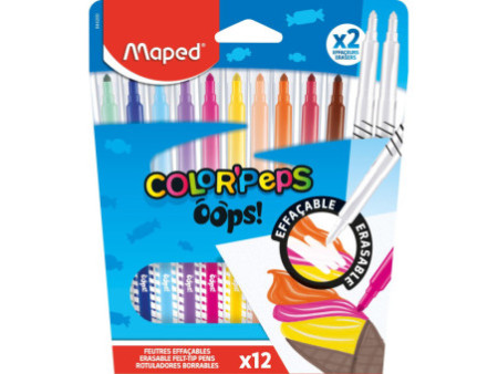 Maped Feutre effaçable COLOR'PEPS OOPS, étui carton de 12