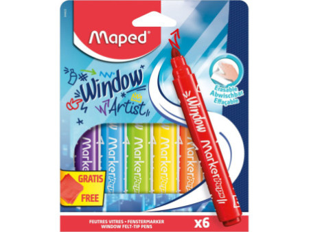 Maped Marqueur pour vitre MARKER'PEPS Window, étui de 6