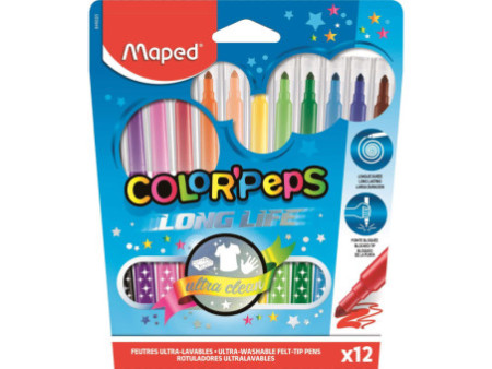 Maped Feutre COLOR'PEPS LONG LIFE, étui carton de 12