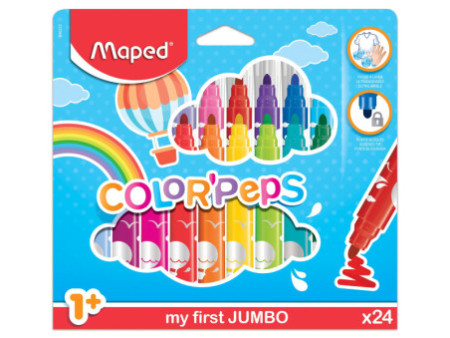 Maped my first Feutre COLOR'PEPS JUMBO, étui en carton de 24