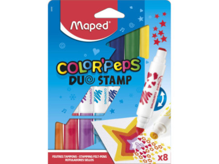Maped Feutre-tampon COLOR'PEPS DUO STAMP, étui de 8