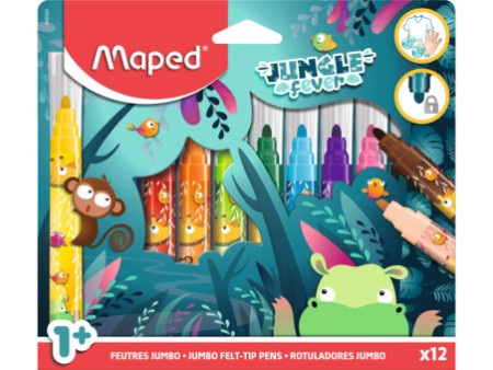 Maped Feutre JUNGLE fever JUMBO, étui en carton de 12
