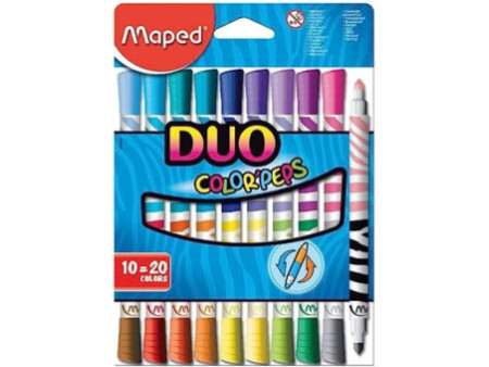 Maped Feutre double pointe DUO COLOR'PEPS, étui de 10