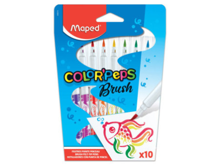 Maped Feutre COLOR'PEPS Brush, étui en carton de 10