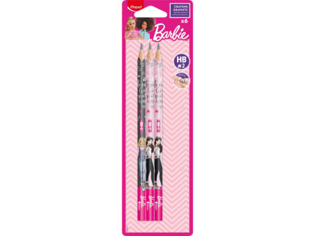Maped Crayon de papier Barbie, HB, blister de 6