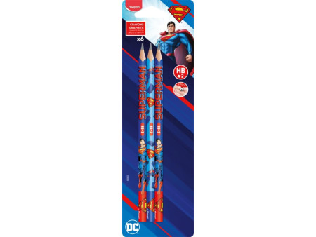 Maped Crayon à papier SUPERMAN, HB, blister de 6