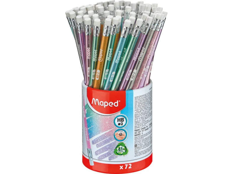 Maped Crayon graphite bois HB GLITTER, avec gomme