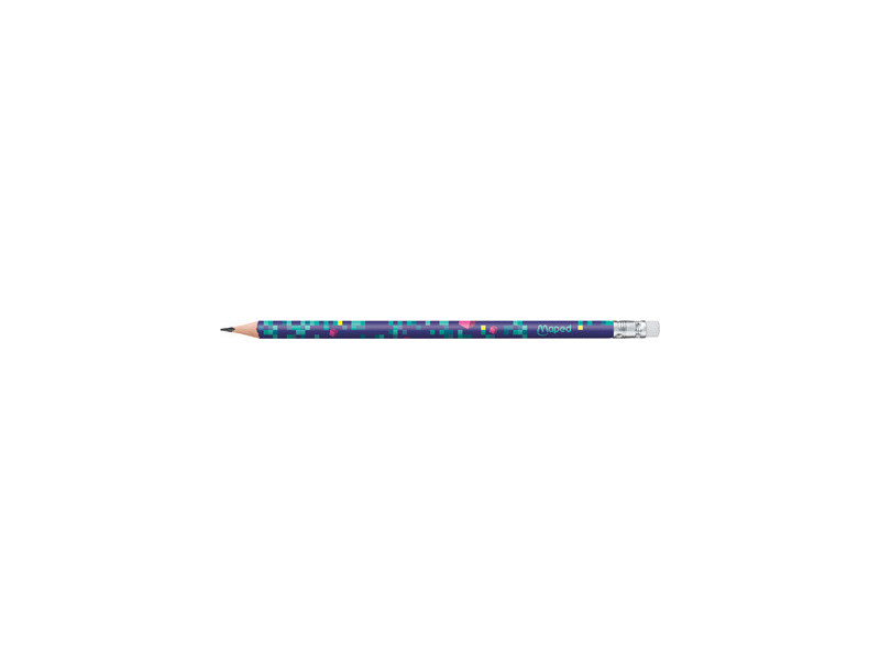 Maped Crayon de papier PIXEL PARTY, avec gomme, HB