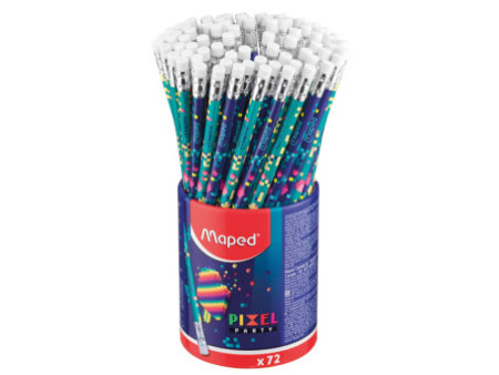 Maped Crayon de papier PIXEL PARTY, avec gomme, pot de 72
