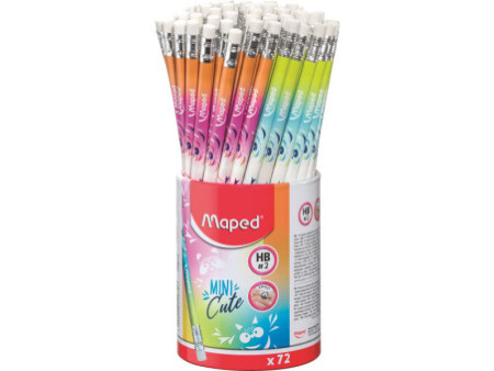 Maped Crayon à papier MINI CUTE, à gomme, HB, carquois de 72