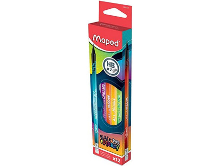 Maped Crayon graphite BLACK'PEPS ENERGY, dureté: HB, étui 12