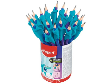 Maped Crayon de papier avec guide-doigt, pot de 22