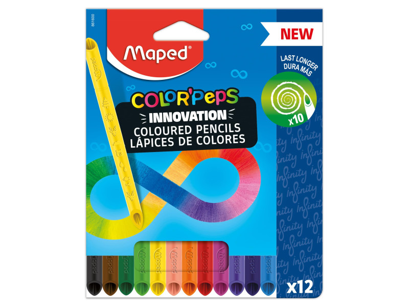 Maped Crayon de couleur COLOR'PEPS INFINITY, pochette de 12