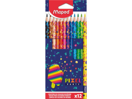 Maped Crayon de couleur PIXEL PARTY, étui carton de 12