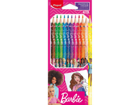 Maped Crayon de couleur Barbie, étui en carton de 12
