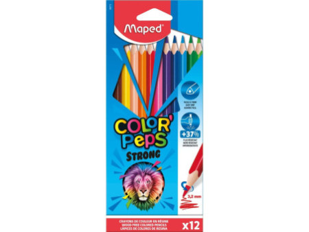 Maped Crayon de couleur COLOR'PEPS STRONG, étui carton de 12