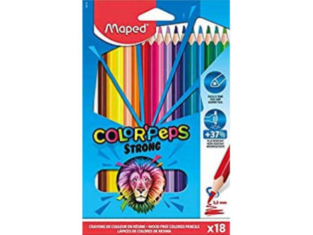 Maped Crayon de couleur COLOR'PEPS STRONG, étui carton de 18
