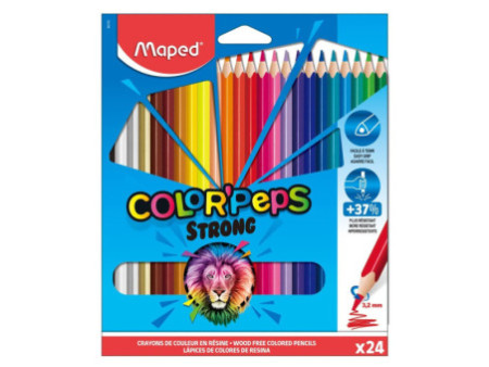 Maped Crayon de couleur COLOR'PEPS STRONG, étui carton de 24