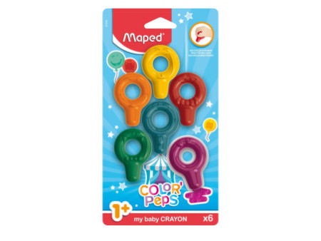 Maped my baby Crayon anneau de cire COLOR'PEPS, blister de 6