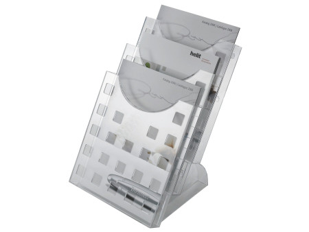 helit Porte-brochures de table 'the step grid', transparent