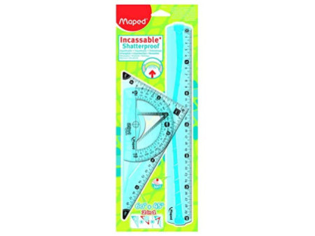 Maped Kit de géométrie Flex, incassable, 3 pièces