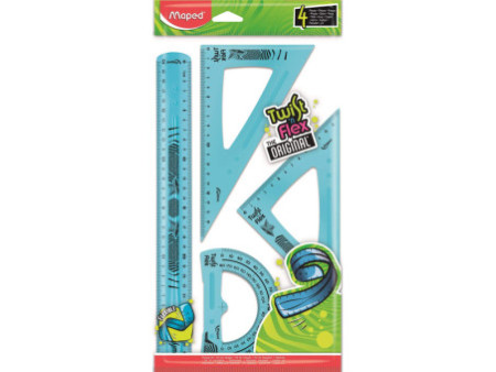 Maped Kit de géometrie Twist'n Flex, 4 pièces, assorti