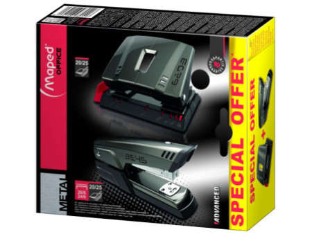 Maped Set d'agrafeuse et de perforateur Advanced, taupe