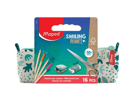 Maped Trousse SMILING PLANET, crème/vert, garni