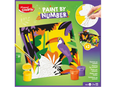 Maped Creativ Coffret de peinture au numéro Toucan/Papillon