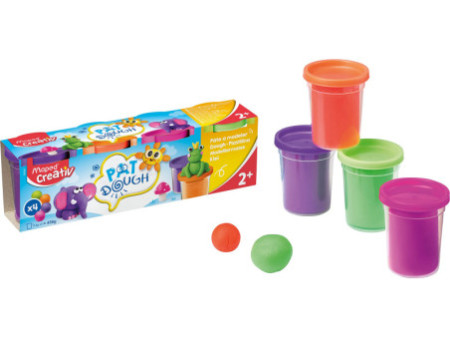 Maped Creativ Pâte à modeler, 4 couleurs fantaisie, 456 g