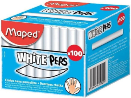 Maped Craie pour tableau WHITE'PEPS, rond, blanc