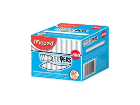 Maped Craie pour tableau WHITE'PEPS, rond, blanc