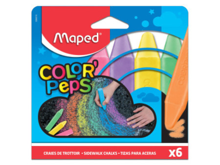 Maped Craie de trottoir COLOR'PEPS, étui de 6 en carton