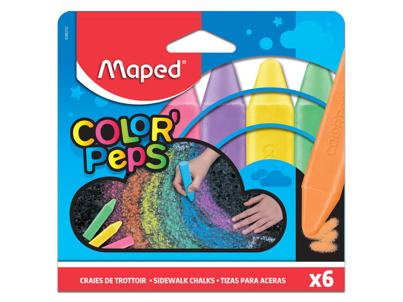 Maped Craie de trottoir COLOR'PEPS, étui de 6 en carton