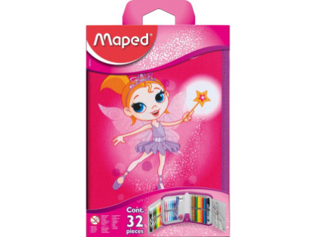 Maped Trousse Fairy, en polyester, rose, garni