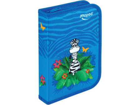 Maped Etui pour écolier Jungle, en polyester, bleu, garni