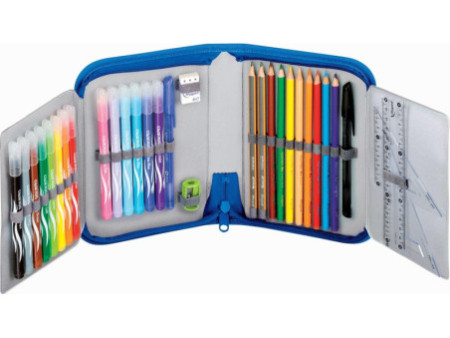 Maped Etui pour écolier Jungle, en polyester, bleu, garni