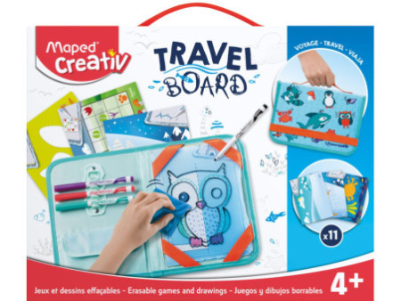 Maped Creativ Kit de dessin voyage TRAVEL BOARD, 19 pièces